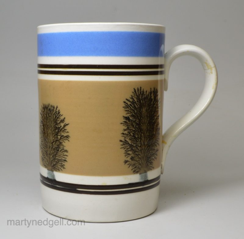 Mocha ware pottery pub mug, circa 1880