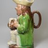 Creamware pottery Toby jug decorated with coloured glazes, circa 1790, probably Wood family