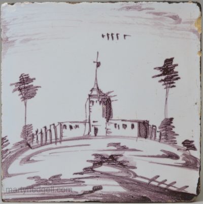 Liverpool delft tile, circa 1750