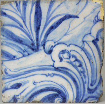 Dutch Delft tile, circa 1650