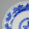 Bristol delft plate painted in blue and dated 1727