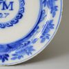 Bristol delft plate painted in blue and dated 1727