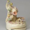 Staffordshire porcelain cottage and dog, circa 1840