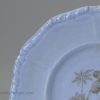 Blue pottery plate printed with an anti slavery design, circa 1820