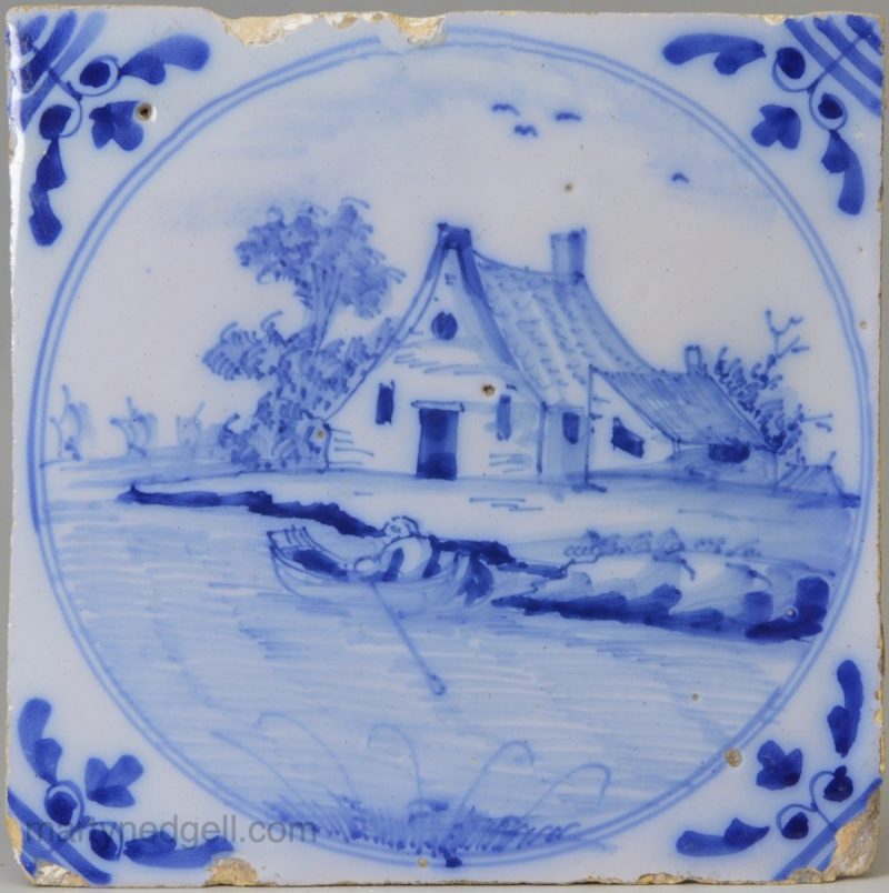 London delft tile, circa 1750