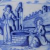 London delft biblical tile, Jesus and the Woman of Samaria, circa 1750