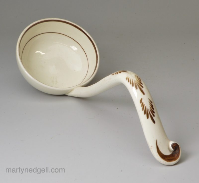 Creamware pottery ladle, circa 1790