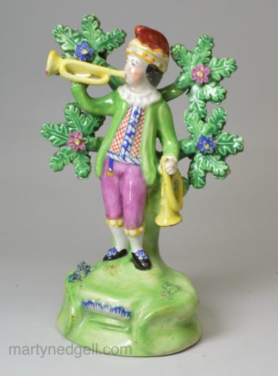 Staffordshire pearlware pottery figure of a bugler, circa 1820, John Walton Pottery