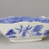 Pearlware pickle dish decorated with Willow pattern transfer print in blue, circa 1820