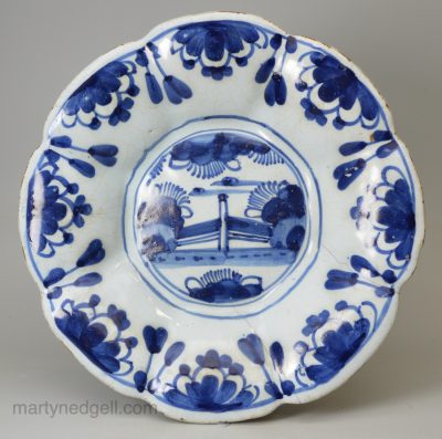 London delft buckle dish, circa 1690