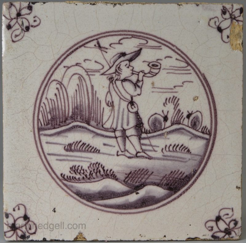 Dutch Delft tile, circa 1750