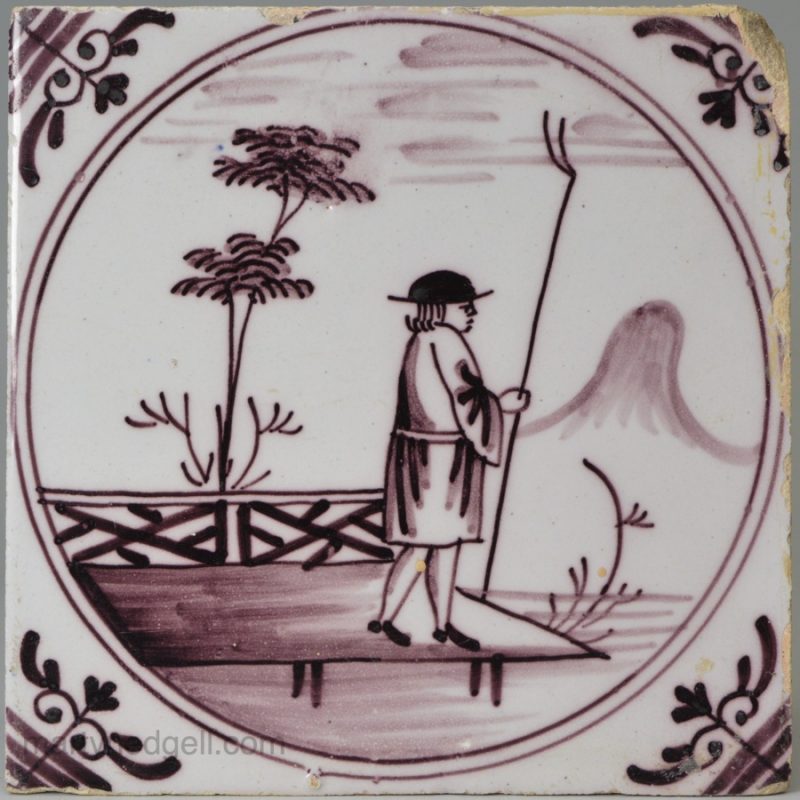 Liverpool delft tile, circa 1750