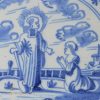 Dutch Delft biblical tile, Jesus appears to Mary Magdalene as a Gardiner, circa 1750