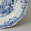 Pearlware pottery plate decorated with blue under the glaze, circa 1800