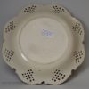 Large pierced Staffordshire white saltglaze stoneware dish, circa 1760