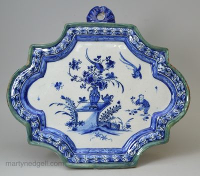 Dutch Delft wall plaque, circa 1740