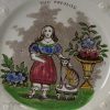 Pearlware pottery child's plate 'THE FAVORITE', circa 1830