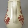 Creamware pottery coffee pot decorated with red prints of the Tea Party and a shepherd and flock, circa 1770