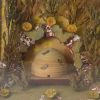 Diorama of a beehive with bees in wax, circa 1830