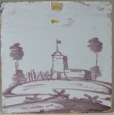 Bristol delft tile, circa 1750