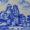 Dutch Delft biblical tile, Abraham casts out the Bond Woman, circa 1750