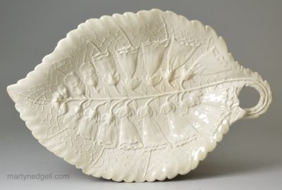 Staffordshire white saltglaze stoneware moulded dish, circa 1760