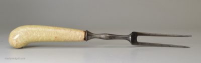 Early fork with a Staffordshire agate ware handle, circa 1760