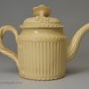 Small creamware pottery teapot, circa 1765, possibly Yorkshire