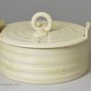 Creamware pottery butter tub and lid, circa 1780