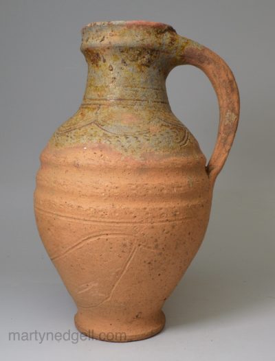 15th century pottery jug, probably Launceston