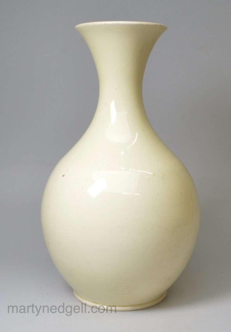 Creamware pottery water bottle, circa 1780