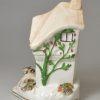 Staffordshire porcelain cottage pastille burner, circa 1840