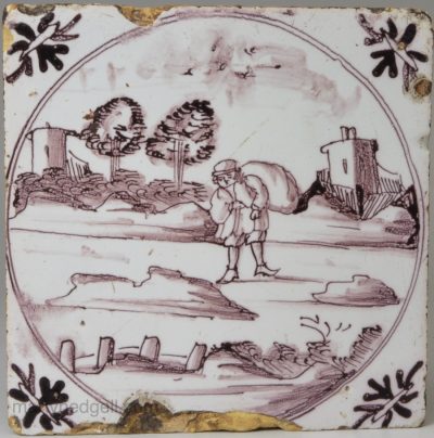 Bristol delft tile, circa 1740