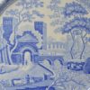 Pearlware pottery plate decorated with blue transfer print, tower pattern, under the glaze, circa 1827, Spode Staffordshire