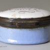 Bilston enamel patch box 'A Trifle from FALMOUTH', circa 1780