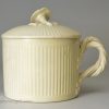 Creamware pottery mug and cover, circa 1770, possibly Leeds Pottery