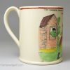 Creamware pottery commemorative mug 'THE NARROW ESCAPE OF BONEY THROUGH A WINDOW', circa 1815