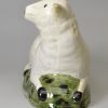 Pearlware pottery sheep decorated under the glaze, circa 1800