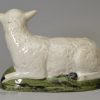 Pearlware pottery sheep decorated under the glaze, circa 1800