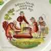 Pearlware pottery child's plate 'Infancy, Youth, Manhood and Old Age', circa 1820