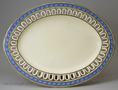 Creamware pottery oval pierced plate, circa 1800