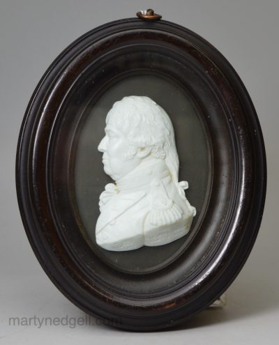 Moulded glass portrait of Captain Sir William Fraser, by William Tassi circa 1807