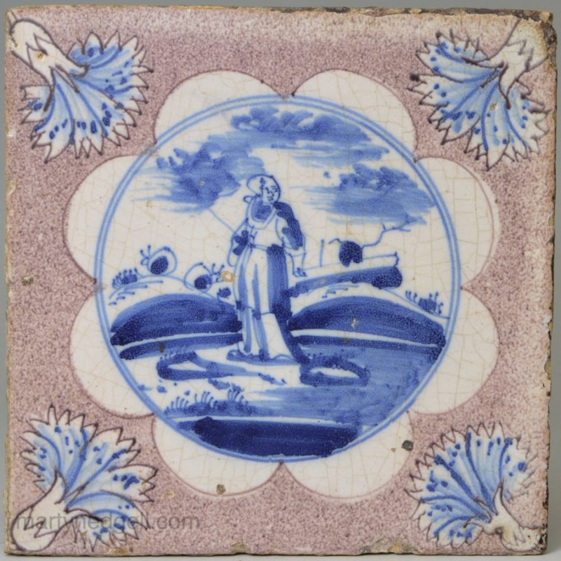 Dutch Delft tile, circa 1720