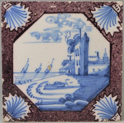 Dutch Delft tile, circa 1750