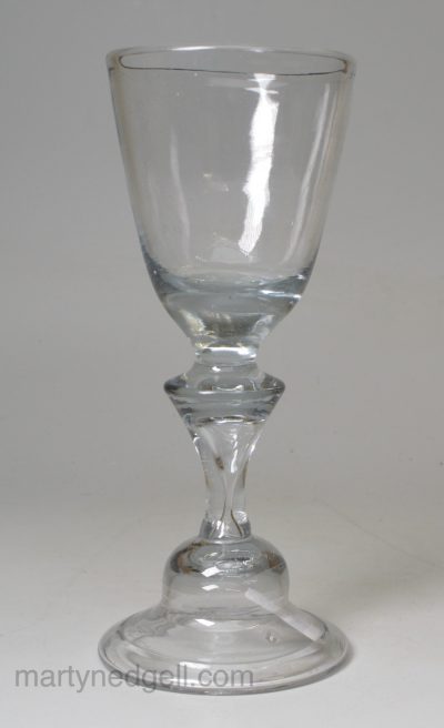 Continental wine glass with folded foot, circa 1750