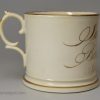 Staffordshire porcelain mug, James Adams Born 6th April 1816, Isle of Man, probably a present for his 21st, circa 1837