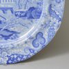 Pearlware pottery plate decorated with blue transfer print, tower pattern, under the glaze, circa 1820, Spode Staffordshire