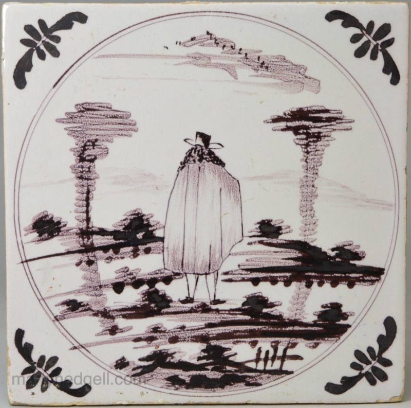 Bristol delft tile, circa 1740