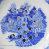 Pearlware pottery strainer decorated with a blue transfer print under the glaze, circa 1820