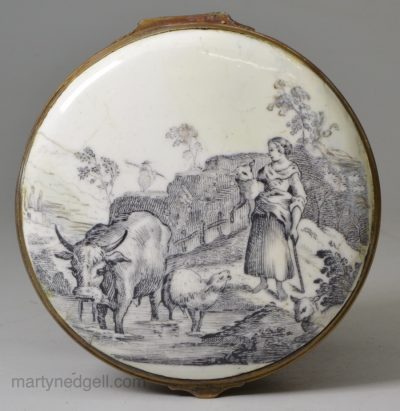 South Staffordshire enamel snuff box, circa 1760